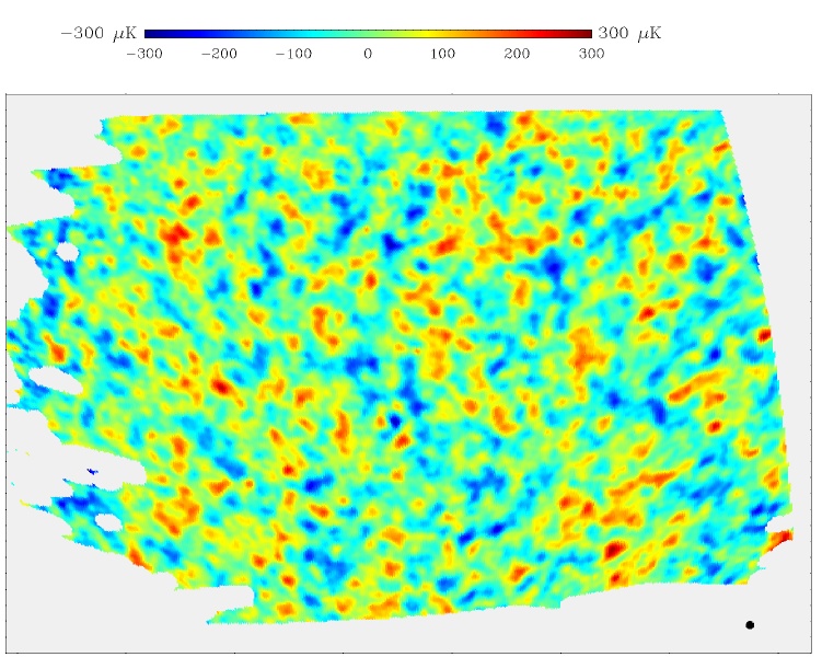 Elusive Neutrinos: Clues to the Universe? - Boomerang (Balloon Observation of Millimetric Extragalactic Radiation and Geophysics, CASE) - Public Domain (http://cmb.phys.cwru.edu/boomerang/press_images/raw_images/boom_map_red_green.jpg)